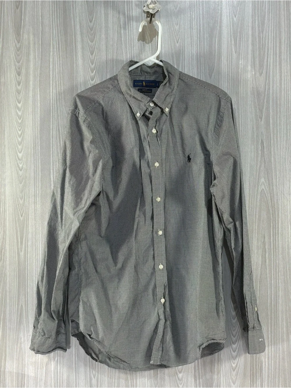 Polo Ralph Lauren Shirt Men L Check Regular Fit Gingham Lightweight Preppy